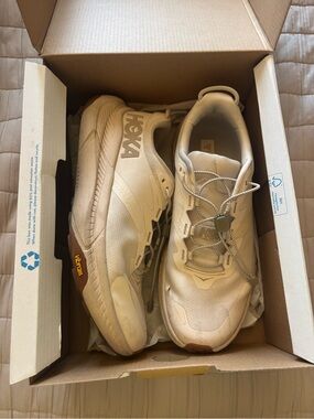 Hoka One One women’s Neutral Beige Trail Sneakers with Gum Accents
